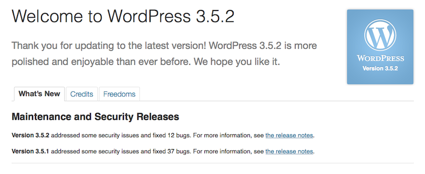 WordPress Version 3.5.2