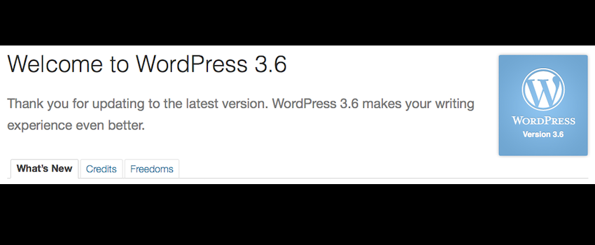 Welcome to WordPress 3.6