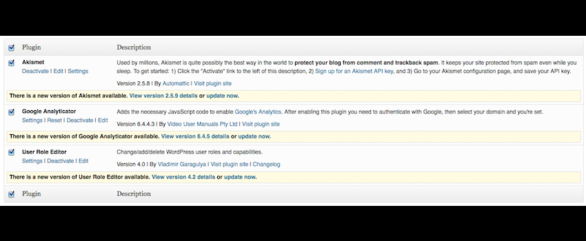 August 2013 WordPress Plugin Updates