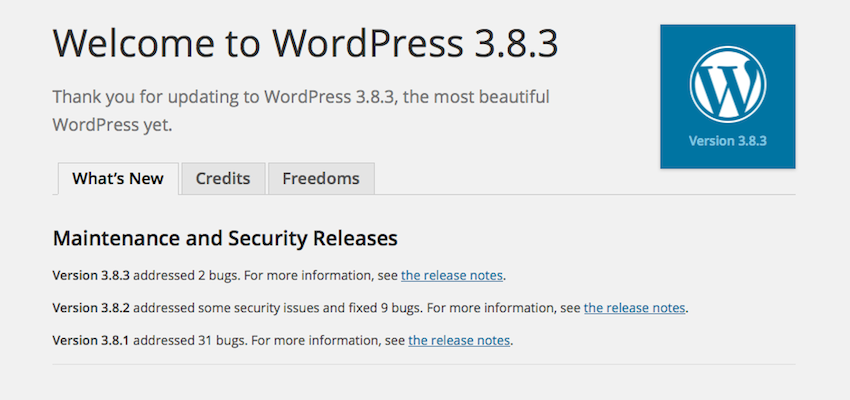 WordPress 3.8.3 Update