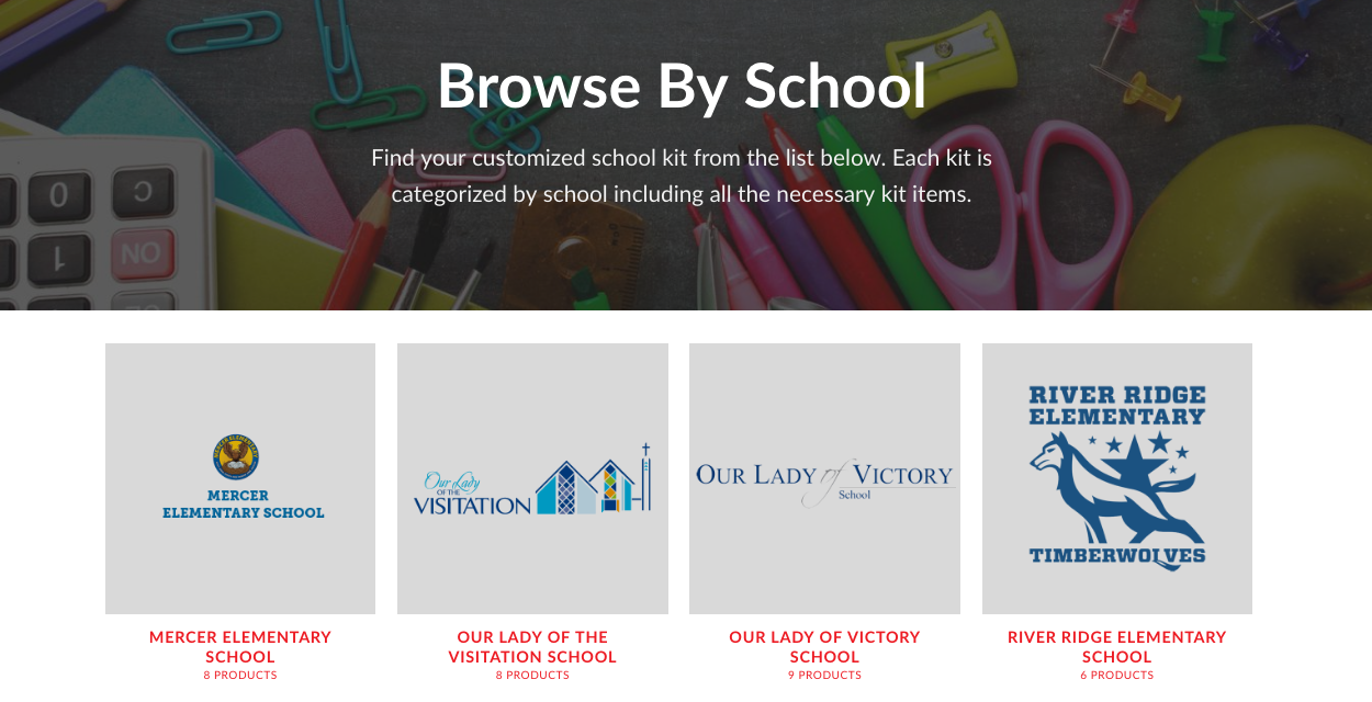 Cardinal School Kits Browse By School